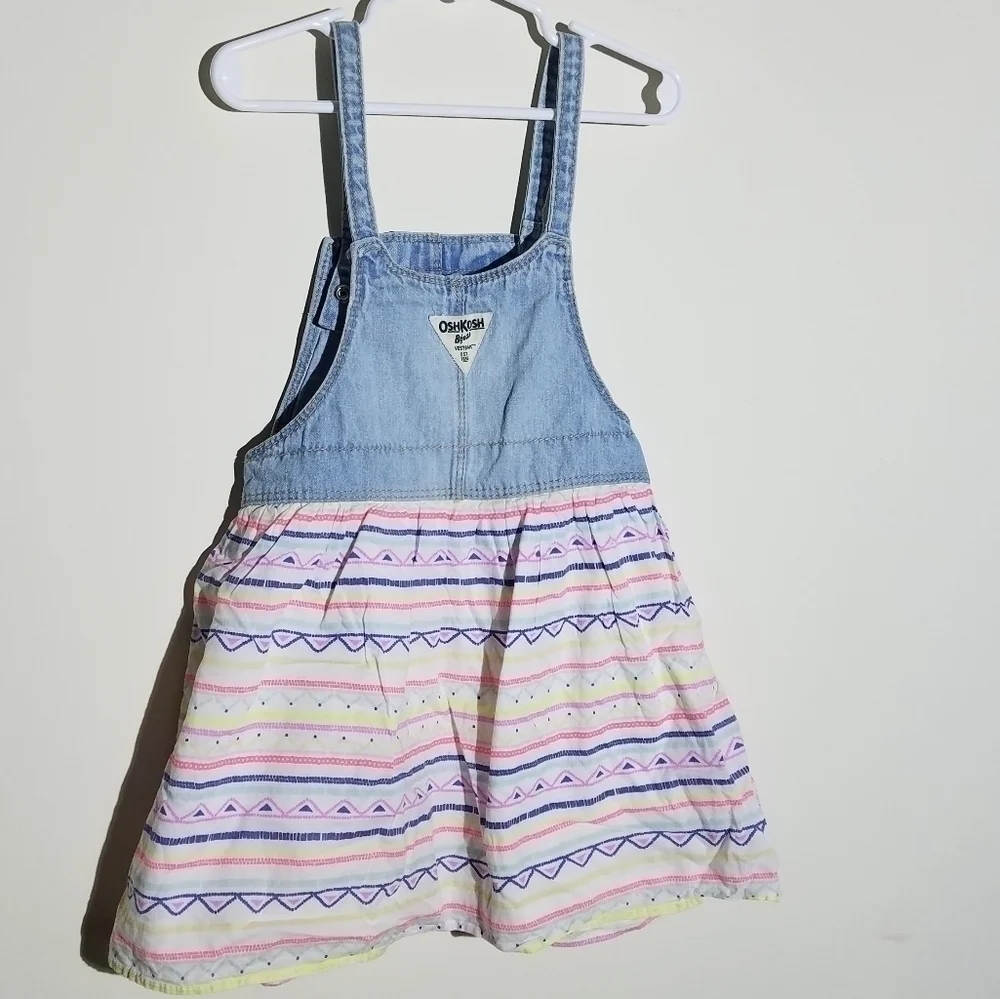 Oshkosh Denim Colorful Skirt Jumper 5T